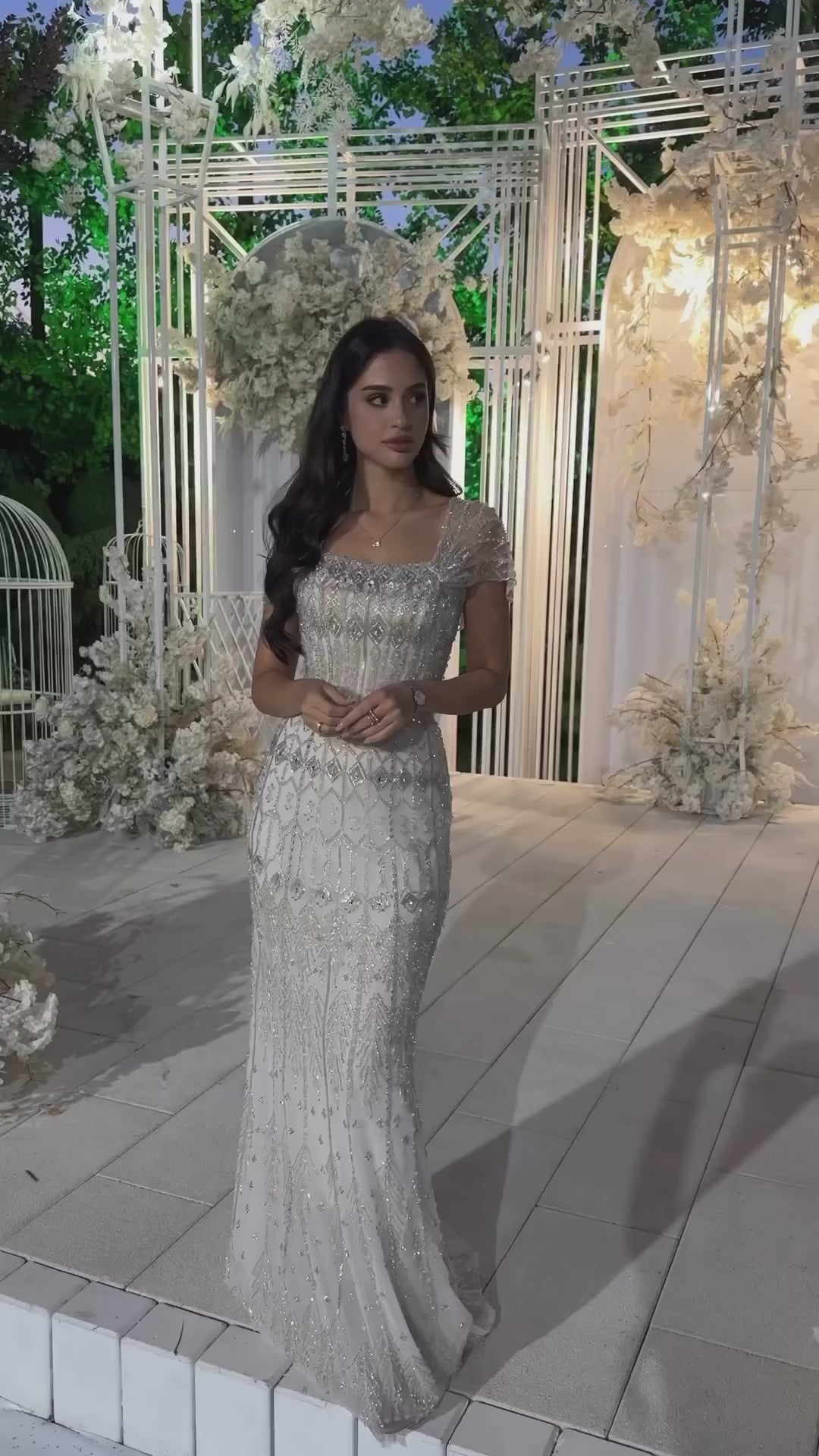 Dubai Mermaid Evening Dress Luxury Modest Arabic Party Gown CLA72714