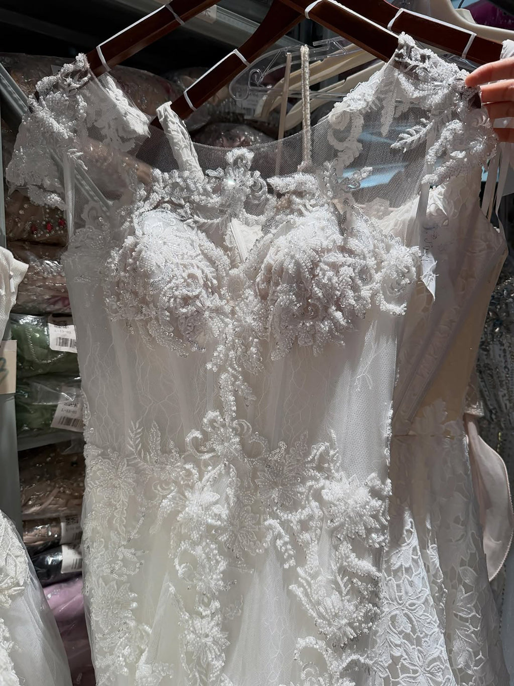 Luxury White Beaded Lace Mermaid Bridal Wedding Dress HA2544