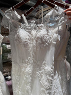 Luxury White Beaded Lace Mermaid Bridal Wedding Dress HA2544