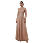 Luxury Pink Beaded Tassel A-Line Evening Dress CLA70266