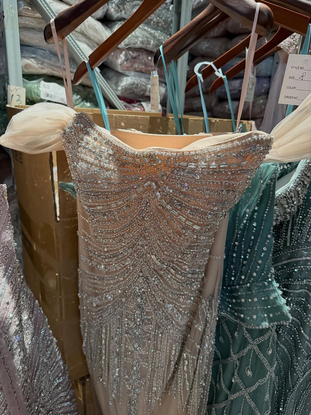 Luxury Nude Beaded Mermaid Evening Dress 2026 CLA73214