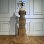 Dubai Mermaid Evening Dress Luxury Modest Arabic Party Gown CLA72714