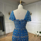 Dubai Mermaid Evening Dress Luxury Modest Arabic Party Gown CLA72714