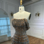 Dubai Mermaid Evening Dress Luxury Modest Arabic Party Gown CLA72714