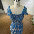 Dubai Mermaid Evening Dress Luxury Modest Arabic Party Gown CLA72714