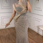 Luxury Nude Beaded Arabic Elegant Evening Dress Prom LA72769B