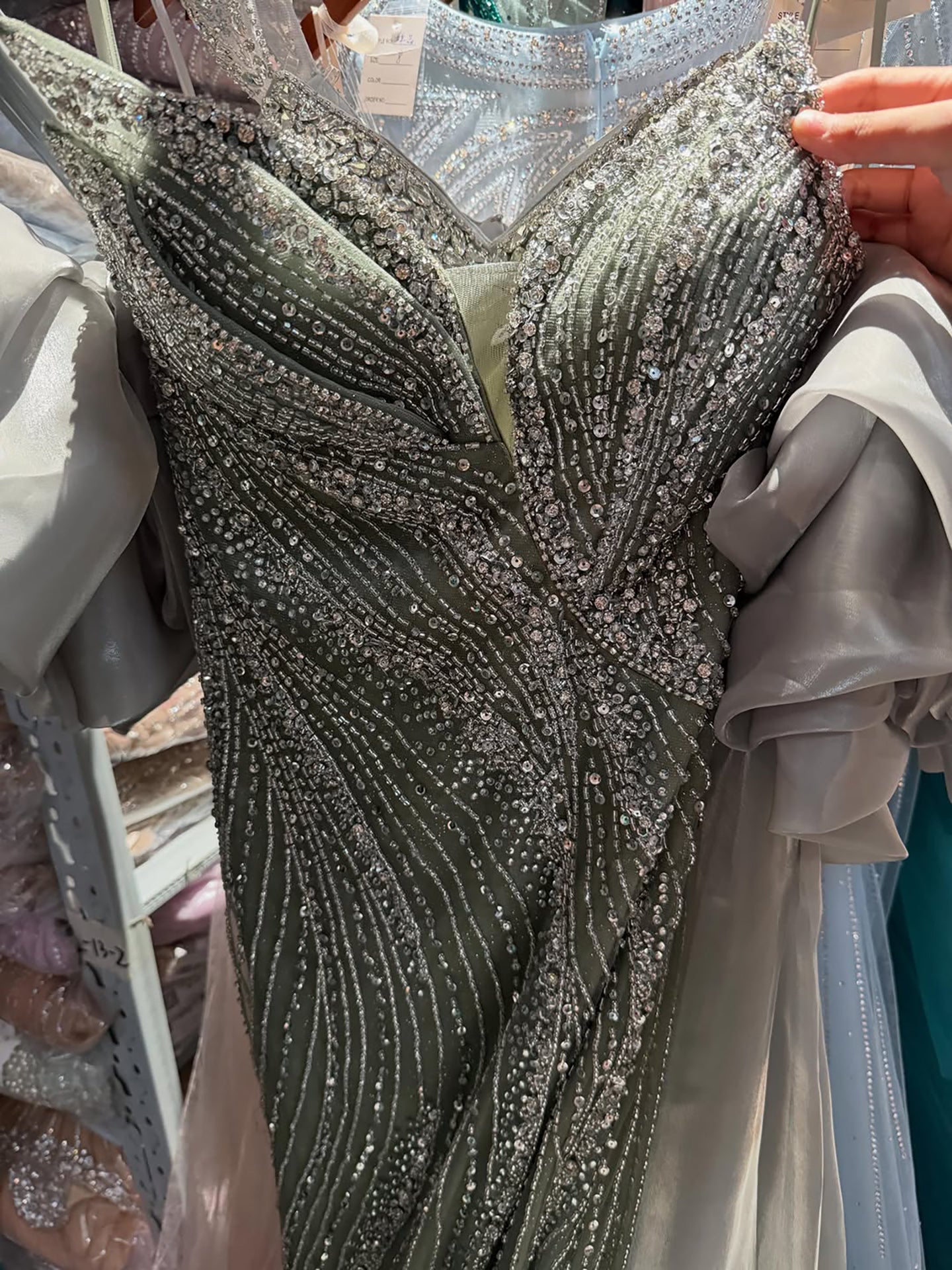 Kosovo Luxury Beaded Mermaid With Overskirt Strapless Evening Dress CLA72896