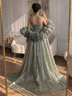 Kosovo Luxury Beaded Mermaid With Overskirt Strapless Evening Dress CLA72896