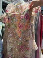 Luxury Nude Pink Floral Beaded Mermaid Dress LA72905C