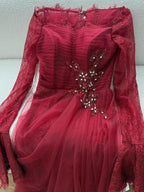 Luxury Light Pink Mermaid Lace Beaded Evening Dress CLA72910