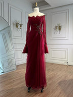 Luxury Light Pink Mermaid Lace Beaded Evening Dress CLA72910