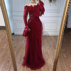 Luxury Light Pink Mermaid Lace Beaded Evening Dress CLA72910