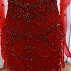 Kosovo Luxury Beaded Evening Dress With Gloves CLA72929