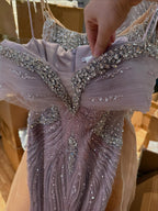 Arabic Luxury Beaded Off Shoulder Mermaid Evening Dress CLA73142A