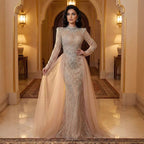 Luxury Muslim Nude Beaded Mermaid Evening Dress LA73203A