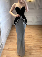 Luxury BCLAck Strapless Beaded Mermaid Evening Dress CLA73206A