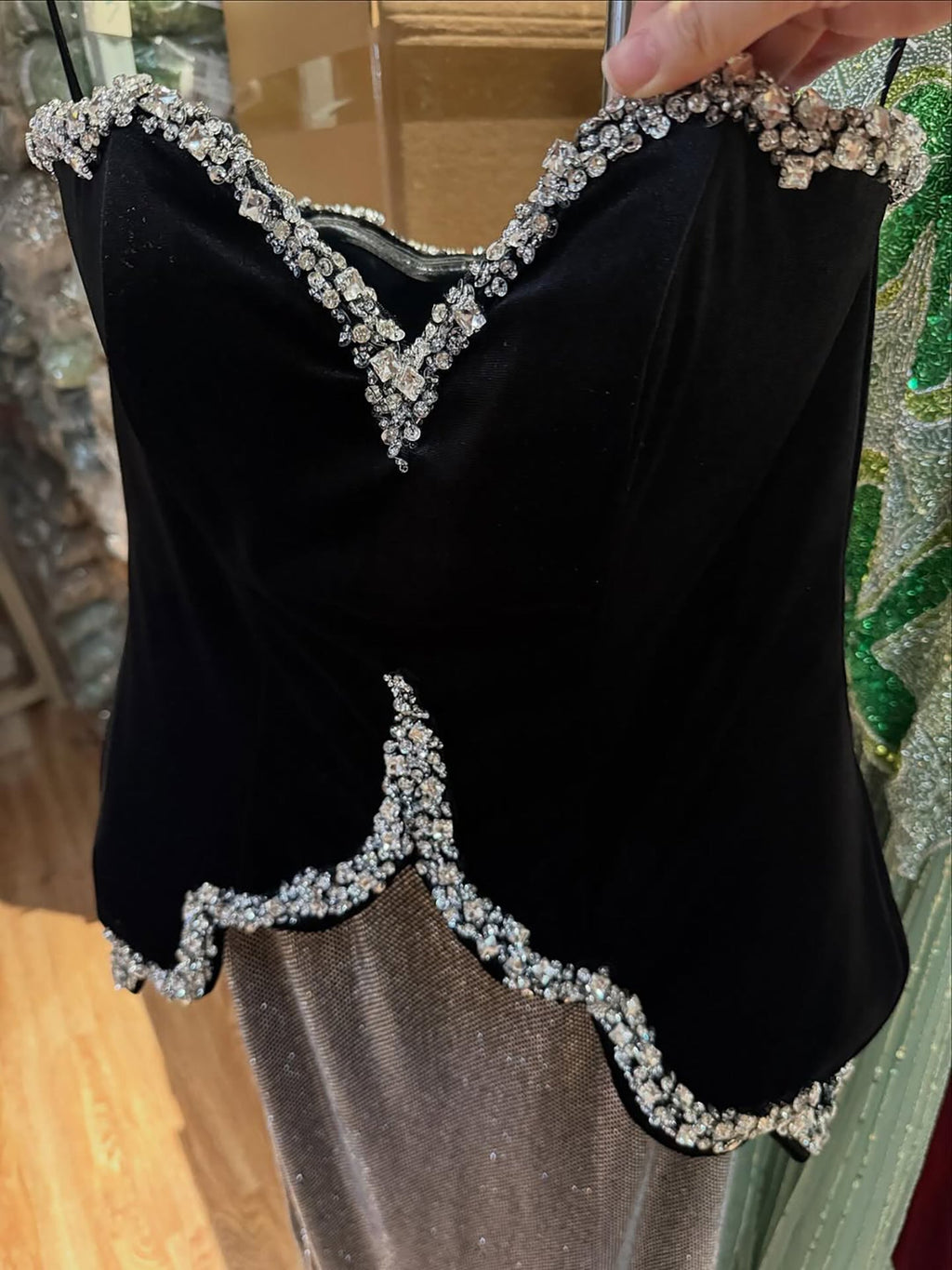 Luxury BCLAck Strapless Beaded Mermaid Evening Dress CLA73206A