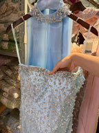Lebanon Luxury Pink Diamond Evening Dress With Shawl For Women Wedding Party CLA73225