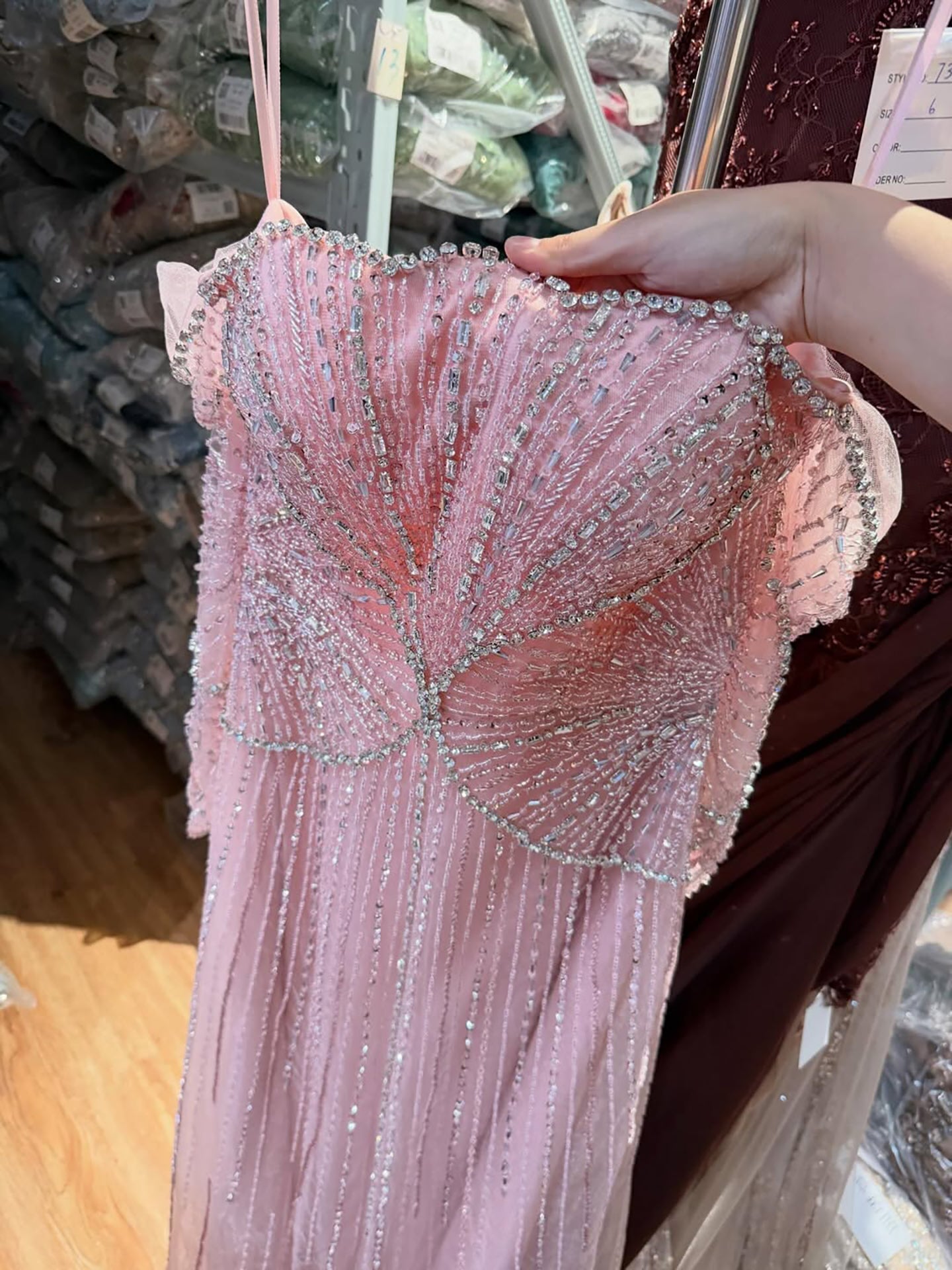 Arabic Beige Luxury Beaded Off Shoulder A-Line Evening Dress CLA73333
