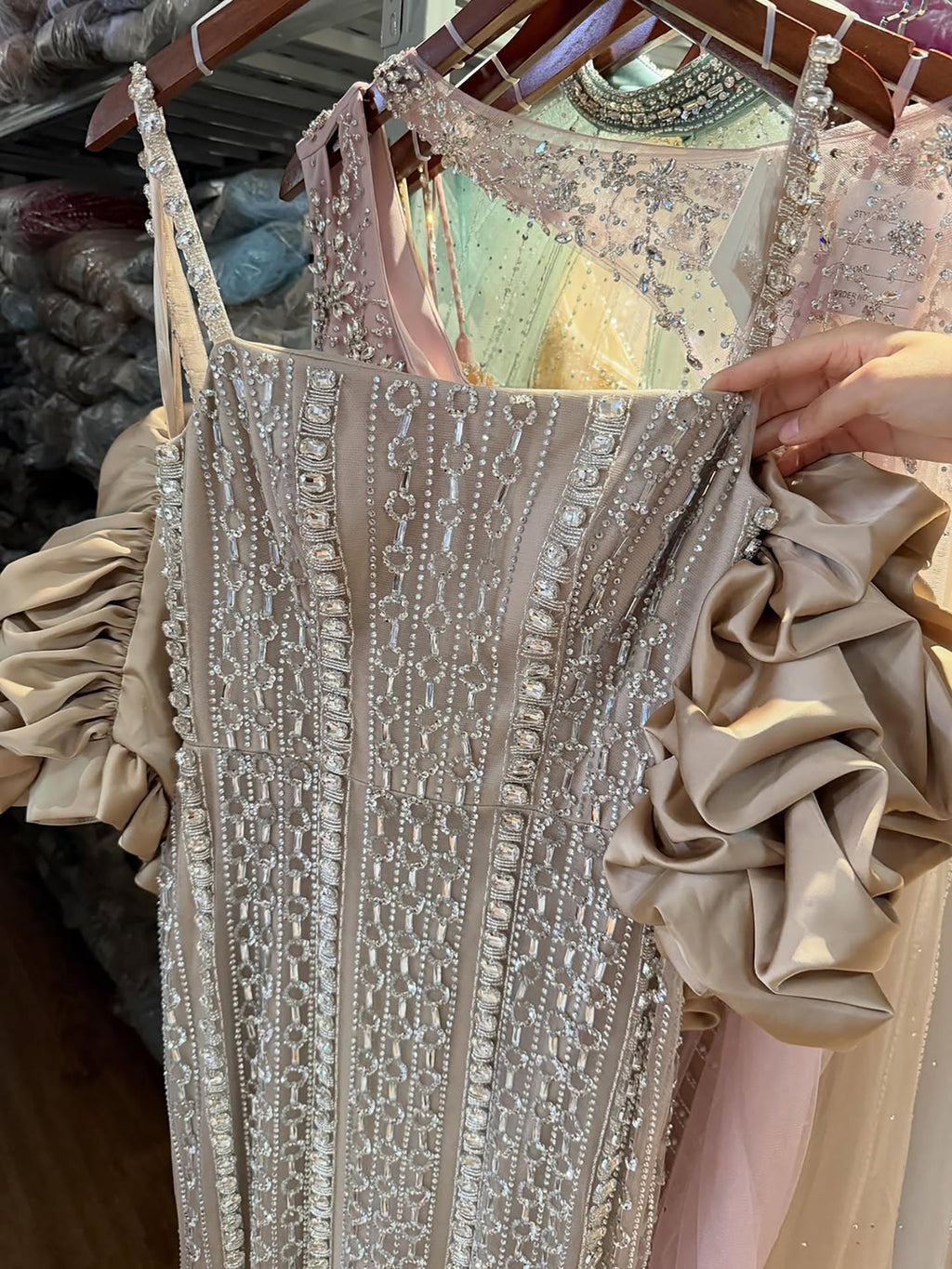 Kosovo Luxury Beaded Mermaid Evening Dress Spaghetti Straps For Women Birthday Party CLA73355