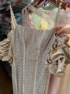 Kosovo Luxury Beaded Mermaid Evening Dress Spaghetti Straps For Women Birthday Party CLA73355