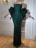 Kosovo Luxury Beaded Mermaid Evening Dress Spaghetti Straps For Women Birthday Party CLA73355