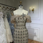Arabic Luxury Gold Beaded Mermaid Evening Dress CLA73362