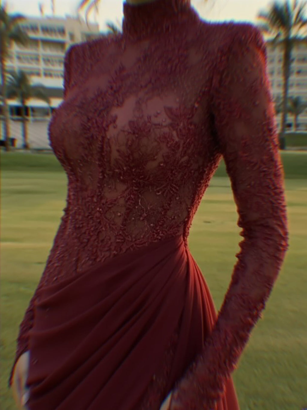 Luxury Lilac High Neck Beaded Mermaid Evening Dress CLA73407