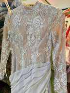 Arabic Modest Muslim Hijab Women Evening Dress Lace Chiffon Mermaid CLA73407A