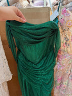 Luxury Green Off Shoulder Corset Mermaid Evening Dress CLA73410C