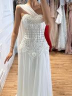 Arabic Pink Simple Style Chiffon Evening Dress CLA73451