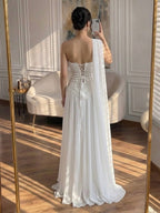 Arabic Pink Simple Style Chiffon Evening Dress CLA73451