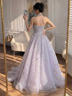 Luxury LiCLAc Beaded Off Shoulder A Line Evening Dress CLA73465