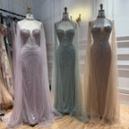 Luxury Nude High Neck Crystal Beaded Mermaid Dress LA73474A