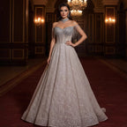 Luxury Pink Off Shoulder Sparkly Beaded Ball Gown Evening Dress LA73513