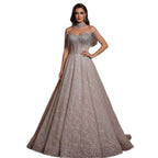 Luxury Pink Off Shoulder Sparkly Beaded Ball Gown Evening Dress LA73513