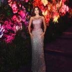 Luxury Pink Gradient Beaded Mermaid Evening Dress CLA73532