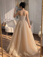 Luxury Nude Beaded Mermaid Dress with Overskirt CLA73536