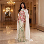 Luxury Orange  Flower Evening Prom Dress with Scarf LA73538A