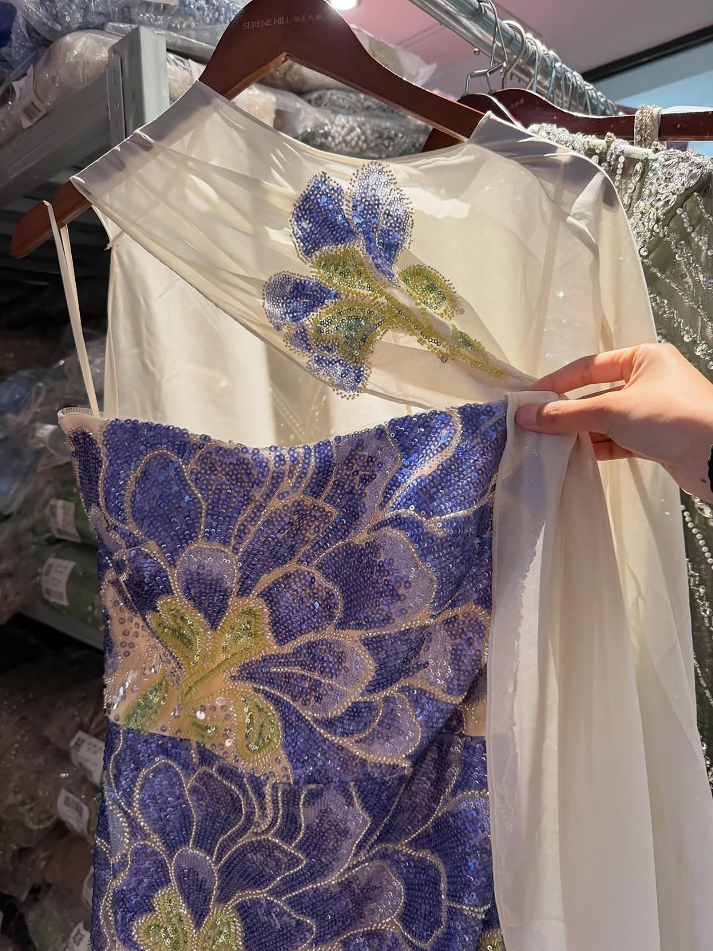 Arabic Purple Floral Sequins Embroidery Mermaid Evening Dress Strapless With Cape Corset Back For Women Occasion Party CLA73538A