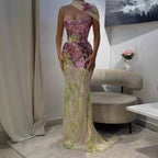 Luxury Orange  Flower Evening Prom Dress with Scarf LA73538A