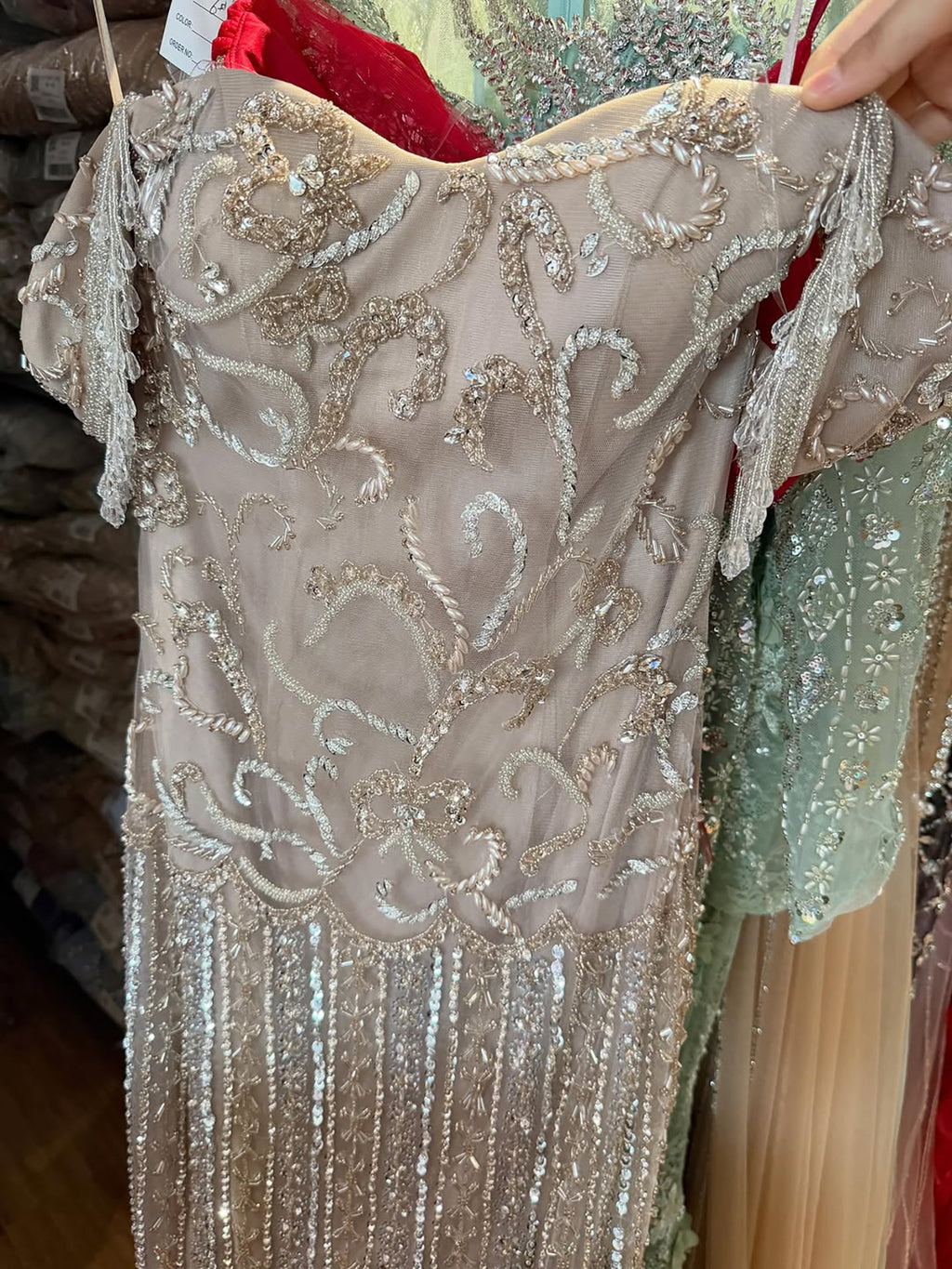 Luxury Pink Beaded Mermaid Evening Dress CLA73550