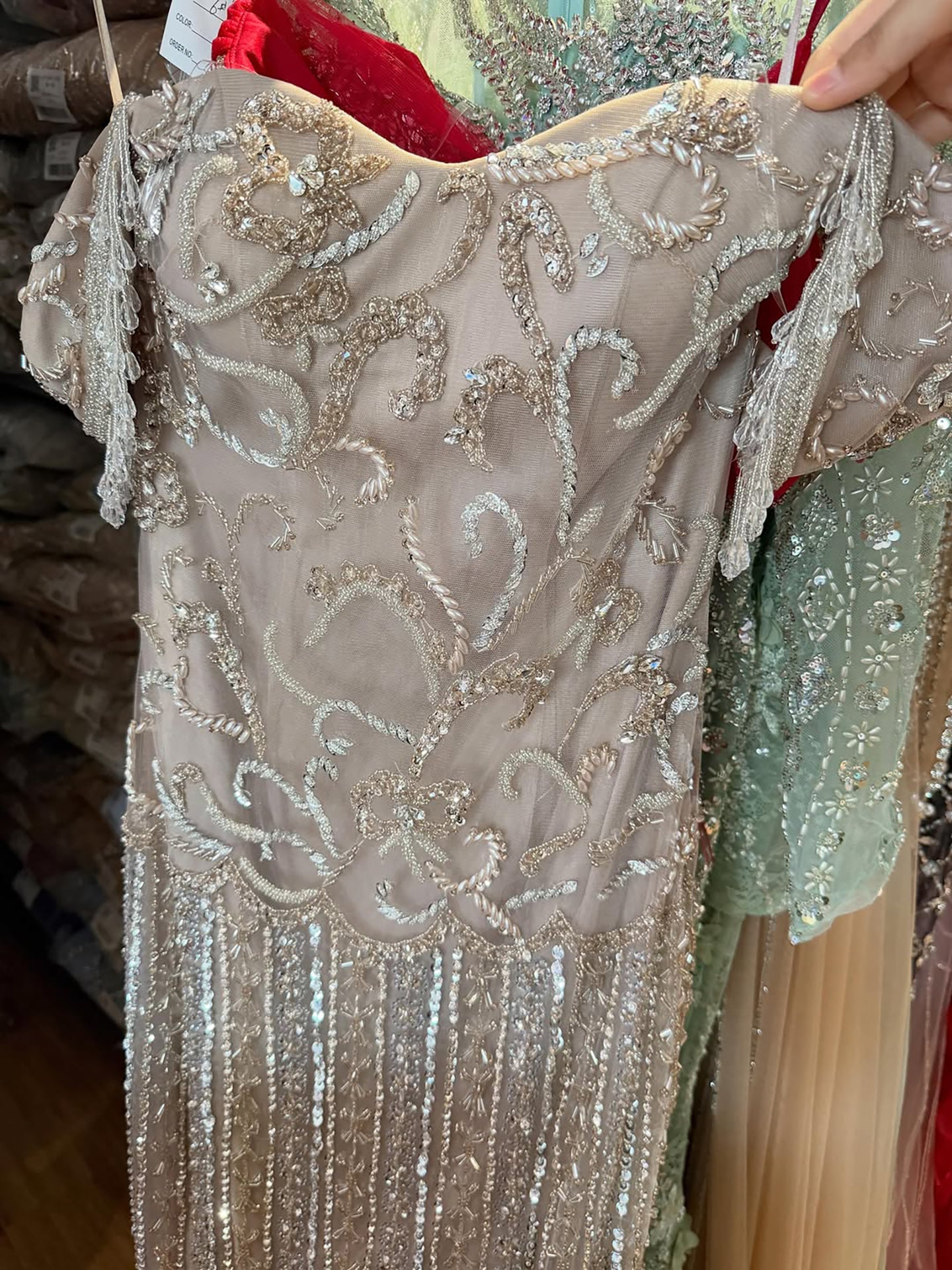 Luxury Pink Beaded Mermaid Evening Dress CLA73550