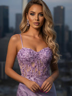 LiCLAc Satin Mermaid Prom Dress with Beaded and High Split CLA73569