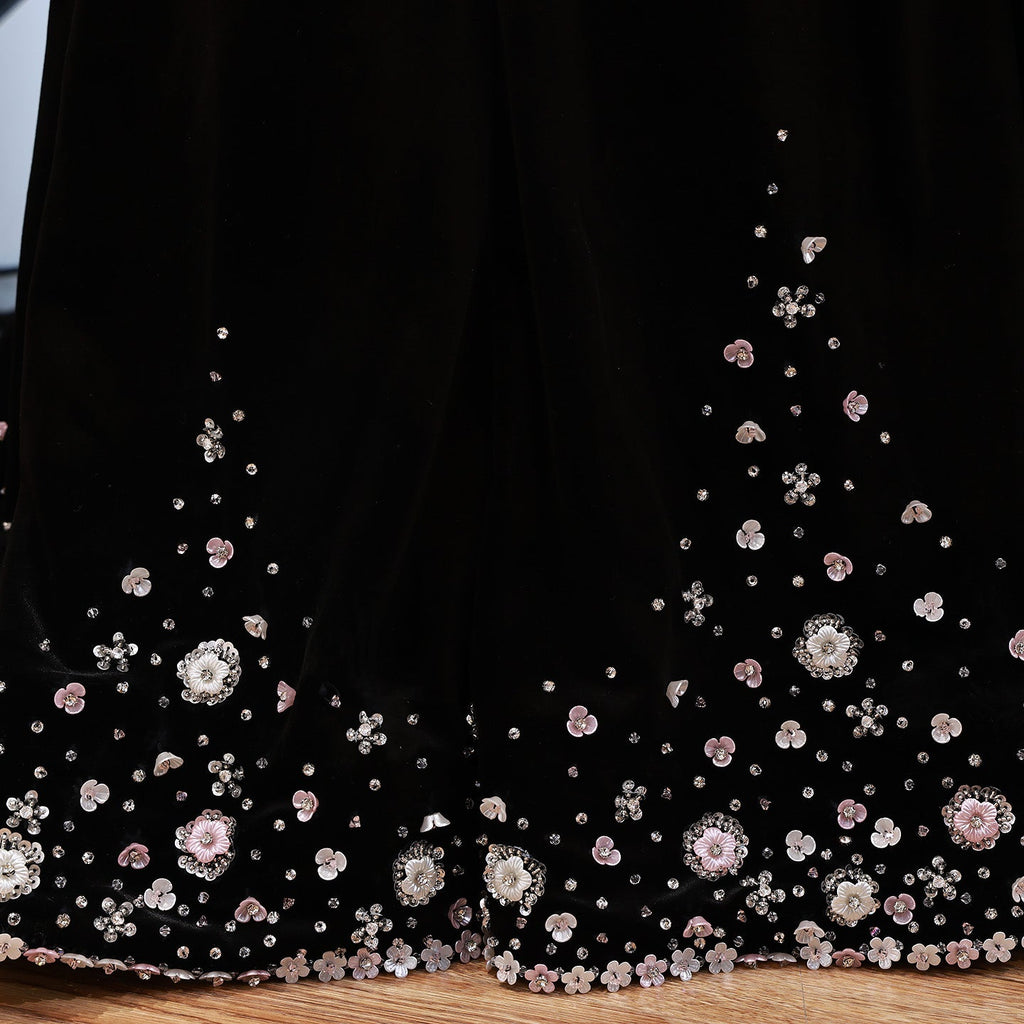 Luxury BCLAck Off Shoulder Mermaid Evening Dress with Bow CLA73581