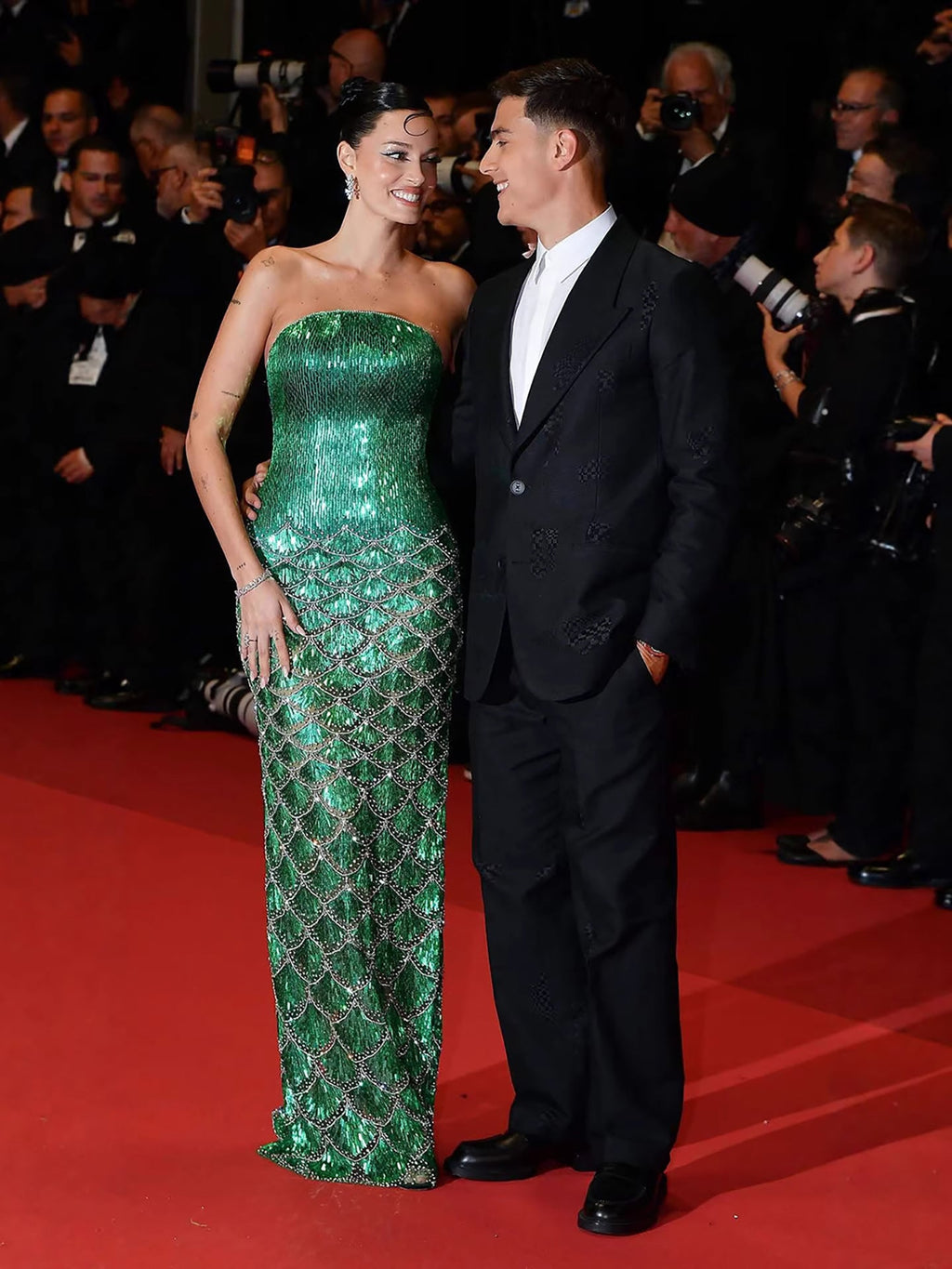 Luxury Green Strapless Beaded Mermaid Evening Dress Gown LA73595