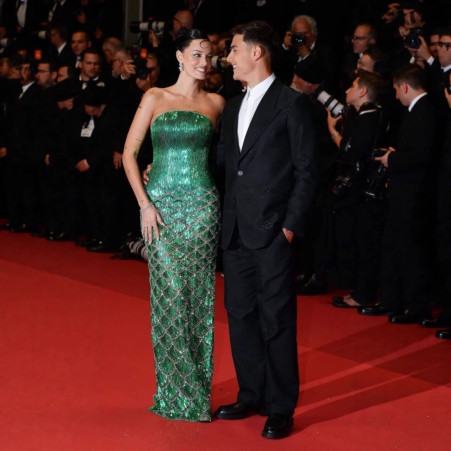 Luxury Green Strapless Beaded Mermaid Evening Dress Gown LA73595