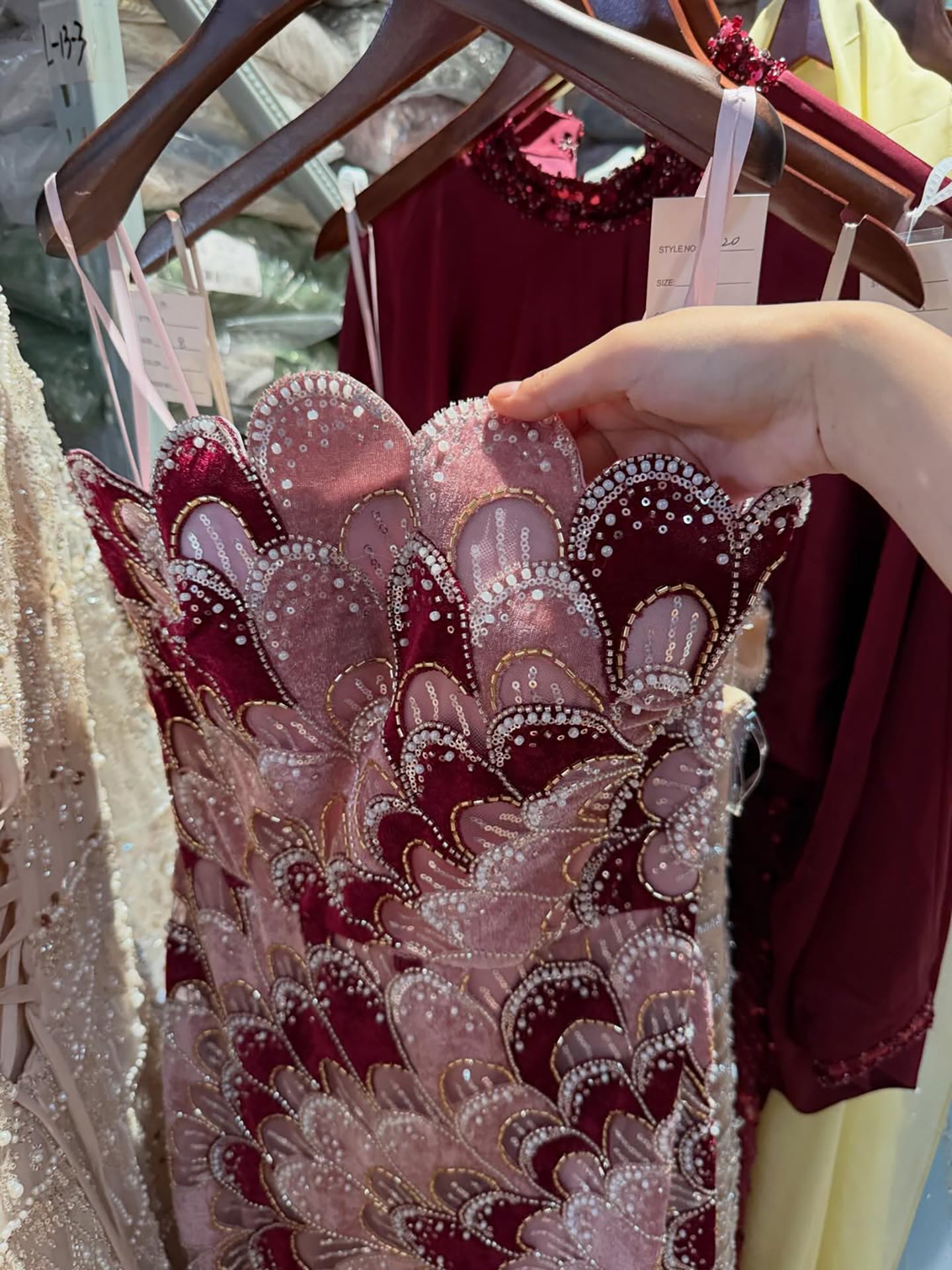 Luxury Beaded Pink Strapless Mermaid Evening Dress Elegant For Women Occasion Party CLA73607