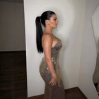 Luxury Gold Sequin Mermaid Evening Dress LA73612