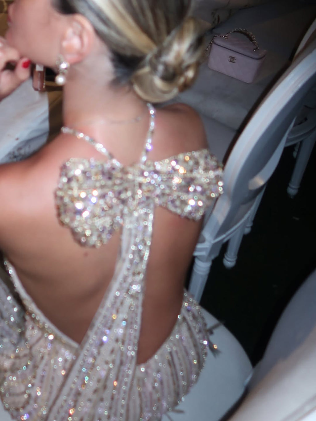 Luxury Gold Halter Crystal Mermaid Evening Dress CLA73687